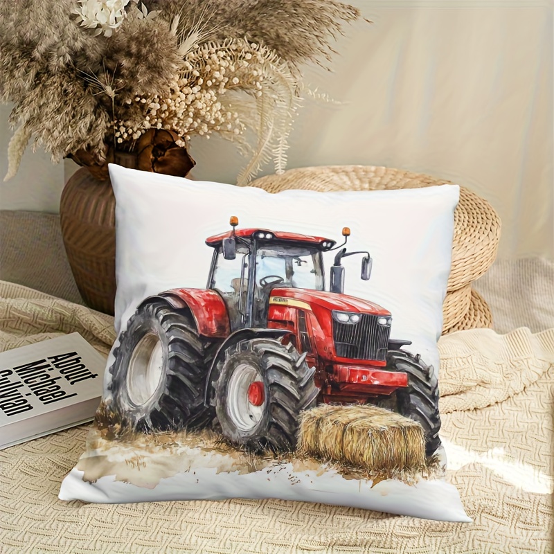 Agriculture Farming Cartoon - Rustic Tractor Farm Life Pillowcase Cushion